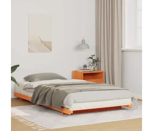 Grindų Lovos Rėmas Vaško Ruda 75 X 190 Cm Pušies Masyvas