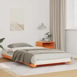 Grīdas Gultas Rāmis Vaska Brūna 100 X 210 Cm Priedes Masīvkoks Vidaxl