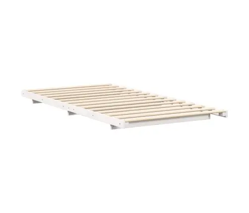 Põrandavoodiraam Valge 90 X 220 Cm Männipuit