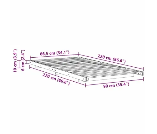 Grindų Lovos Rėmas Vaško Ruda 90 X 220 Cm Pušies Masyvas Grindų Lovos Rėmas Vaško Ruda 90 X 220 Cm Pušies Masyvas