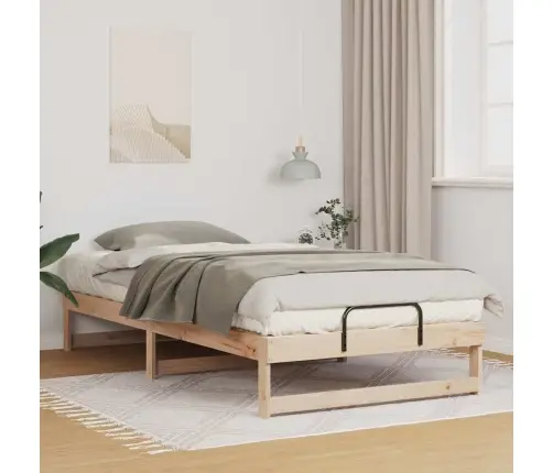 Gultas Rāmis Ar Pārvadāšanas Rokturiem Brūna 100 X 200 Cm Vidaxl