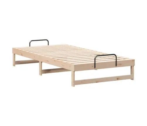 Gultas Rāmis Ar Pārvadāšanas Rokturiem Brūna 100 X 200 Cm Vidaxl