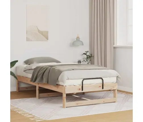 Gultas Rāmis Ar Pārvadāšanas Rokturiem Brūna 90 X 200 Cm Vidaxl