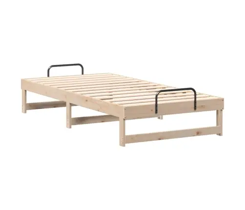 Gultas Rāmis Ar Pārvadāšanas Rokturiem Brūna 90 X 200 Cm Vidaxl