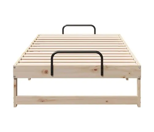 Gultas Rāmis Ar Pārvadāšanas Rokturiem Brūna 90 X 200 Cm Vidaxl