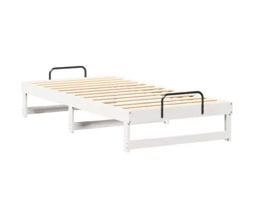 Lovos Rėmas Balta 90 X 200 Cm Kietos Pušies Mediena
