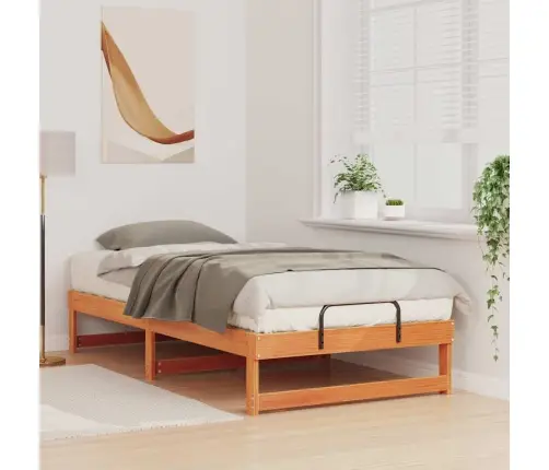 Gultas Rāmis Ar Pārvadāšanas Rokturiem Brūna 90 X 200 Cm Vidaxl