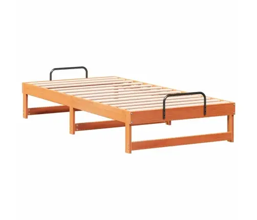 Gultas Rāmis Ar Pārvadāšanas Rokturiem Brūna 90 X 200 Cm Vidaxl