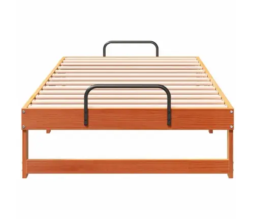Gultas Rāmis Ar Pārvadāšanas Rokturiem Brūna 90 X 200 Cm Vidaxl
