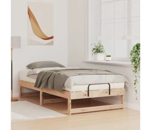 Gultas Rāmis Ar Pārvadāšanas Rokturiem Brūna 90 X 190 Cm Vidaxl