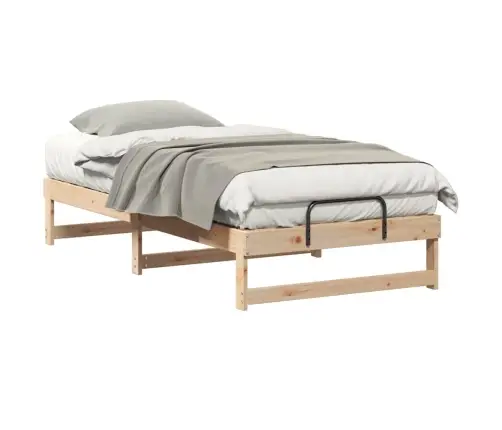 Gultas Rāmis Ar Pārvadāšanas Rokturiem Brūna 90 X 190 Cm Vidaxl