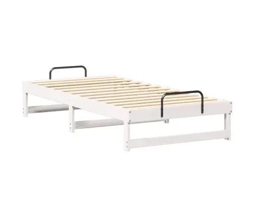 Voodi Raam Valge 90 X 190 Cm Tahke Mänd