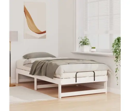 Gultas Rāmis Ar Pārvadāšanas Rokturiem Balts 75 X 190 Cm Vidaxl