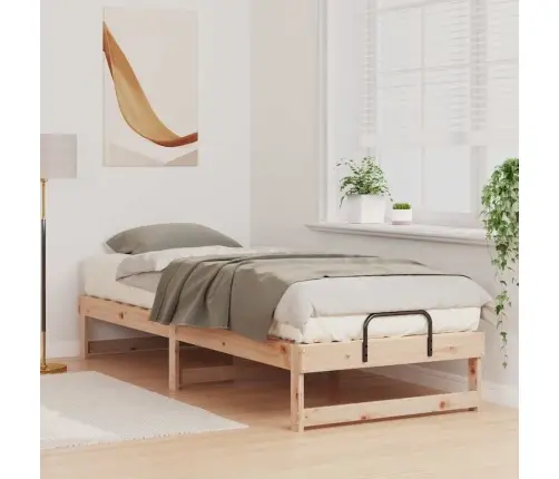 Gultas Rāmis Ar Pārvadāšanas Rokturiem Brūna 90 X 210 Cm Vidaxl