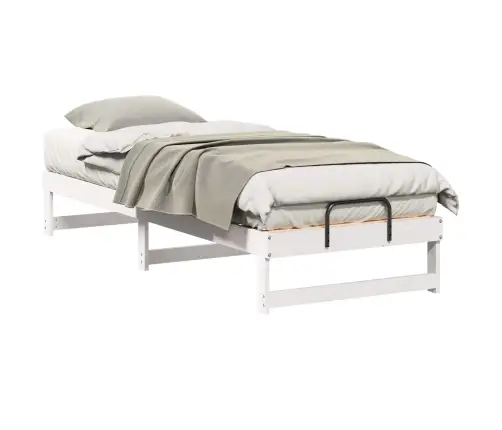 Gultas Rāmis Ar Pārvadāšanas Rokturiem Balts 90 X 210 Cm Vidaxl