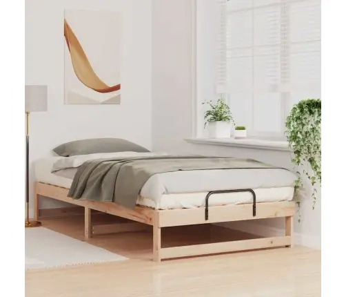 Gultas Rāmis Ar Pārvadāšanas Rokturiem Brūna 100 X 210 Cm Vidaxl