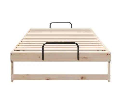 Gultas Rāmis Ar Pārvadāšanas Rokturiem Brūna 100 X 210 Cm Vidaxl