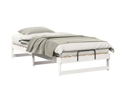 Gultas Rāmis Ar Pārvadāšanas Rokturiem Balts 100 X 210 Cm Vidaxl