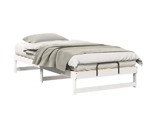 Gultas Rāmis Ar Pārvadāšanas Rokturiem Balts 100 X 210 Cm Vidaxl