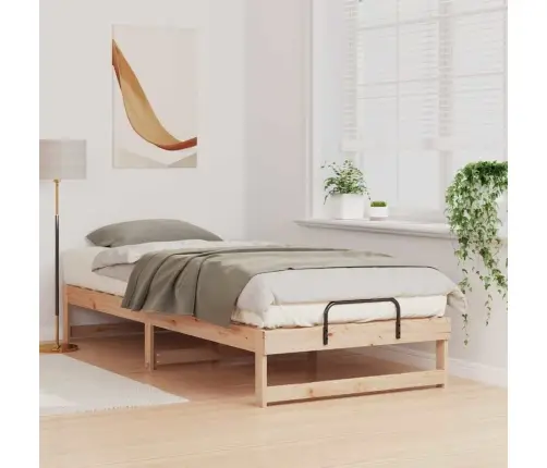 Gultas Rāmis Ar Pārvadāšanas Rokturiem Brūna 80 X 220 Cm Vidaxl