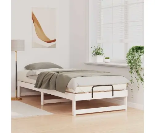 Gultas Rāmis Ar Pārvadāšanas Rokturiem Balts 80 X 220 Cm Vidaxl