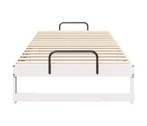 Gultas Rāmis Ar Pārvadāšanas Rokturiem Balts 80 X 220 Cm Vidaxl