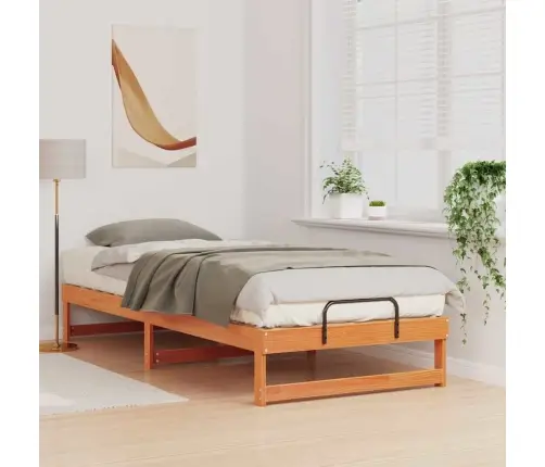 Gultas Rāmis Ar Pārvadāšanas Rokturiem Brūna 80 X 220 Cm Vidaxl