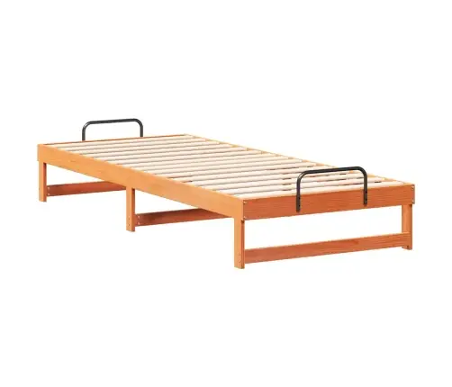 Gultas Rāmis Ar Pārvadāšanas Rokturiem Brūna 90 X 220 Cm Vidaxl