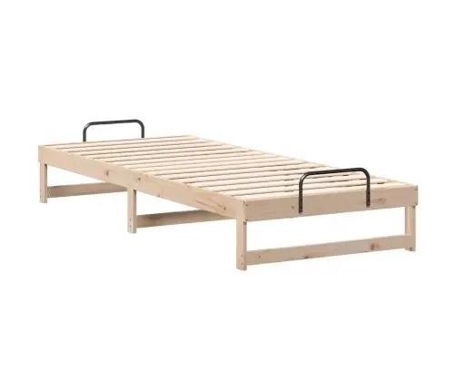 Gultas Rāmis Ar Pārvadāšanas Rokturiem Brūna 100 X 220 Cm Vidaxl