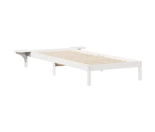 Gultas Rāmja Komplekts Ar Sānu Galdiem Balts 80 X 210 Cm Vidaxl