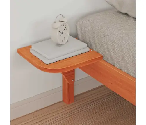 Gultas Rāmja Komplekts Ar Sānu Galdiem Vaks Brūns 80 X 210 Cm Vidaxl