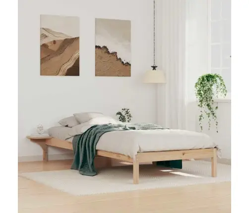 Voodi Raam Koos Külglaudadega Neutraalne 90 X 210 Cm Tahke Mänd