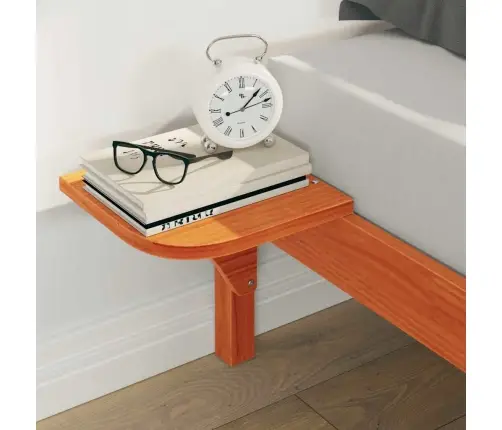 Gultas Rāmja Komplekts Ar Sānu Galdiem Vaks Brūns 160 X 210 Cm Vidaxl