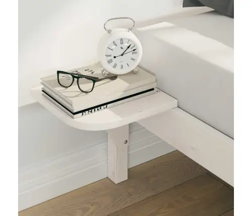 Gultas Rāmja Komplekts Ar Sānu Galdiem Balts 180 X 210 Cm Vidaxl