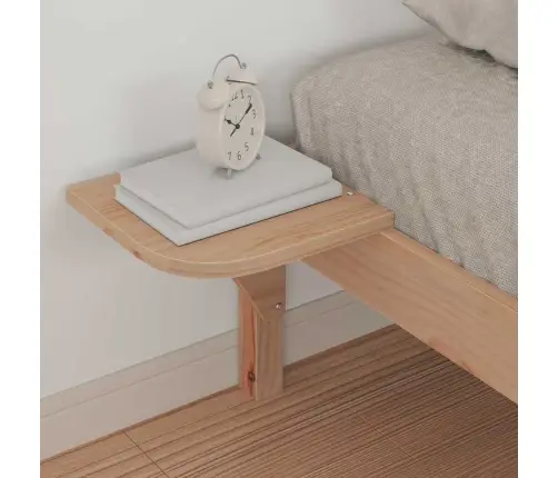 Gultas Rāmja Komplekts Ar Sānu Galdiem Dabiska 80 X 220 Cm Vidaxl