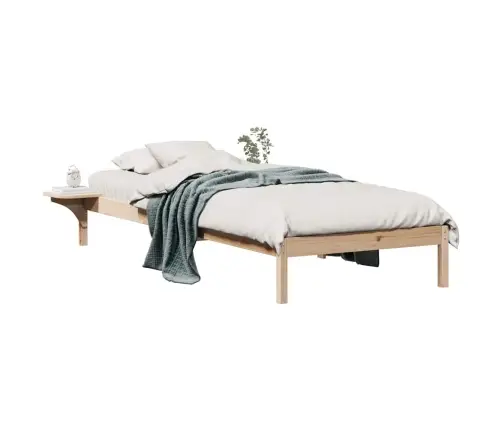 Gultas Rāmja Komplekts Ar Sānu Galdiem Dabiska 80 X 220 Cm Vidaxl