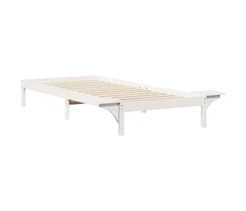 Gultas Rāmja Komplekts Ar Sānu Galdiem Balts 90 X 220 Cm Vidaxl