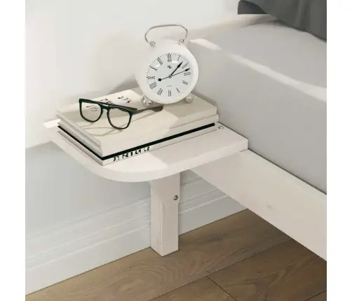 Voodi Raam Koos Külglaudadega Valge 140 X 220 Cm Tahke Mänd