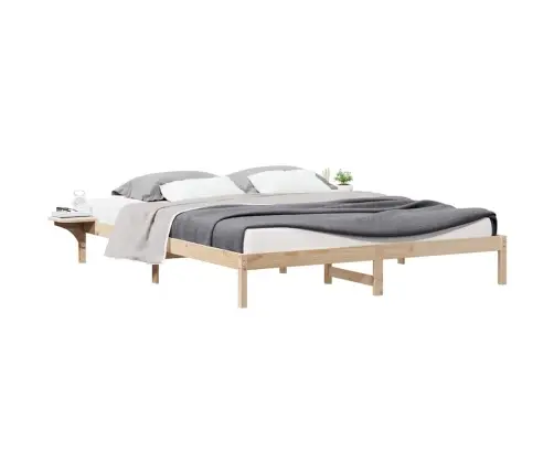 Gultas Rāmja Komplekts Ar Sānu Galdiem Dabiska 200 X 220 Cm Vidaxl