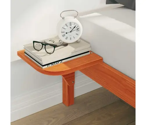 Gultas Rāmja Komplekts Ar Sānu Galdiem Vaks Brūns 200 X 220 Cm Vidaxl