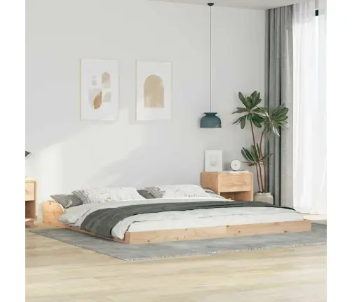 Voodi Raam Pruun 200 X 200 Cm Tahke Mänd