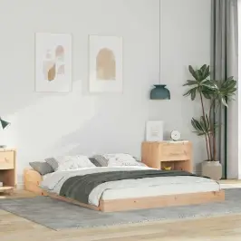 Gultas Rāmis Brūna 135 X 190 Cm Priedes Masīvkoks Vidaxl
