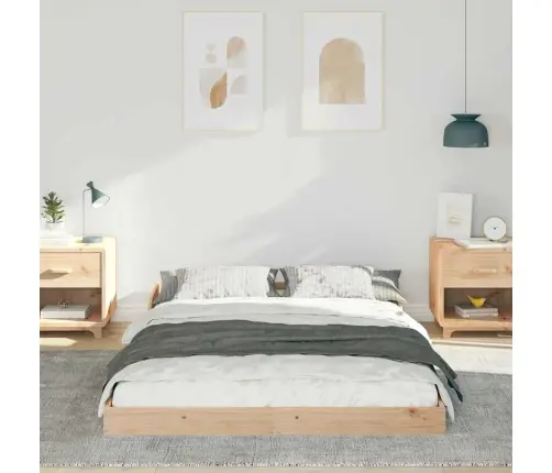 Gultas Rāmis Brūna 135 X 190 Cm Priedes Masīvkoks Vidaxl