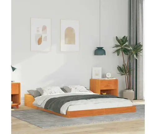 Gultas Rāmis Vaska Brūna 120 X 190 Cm Priedes Masīvkoks Vidaxl