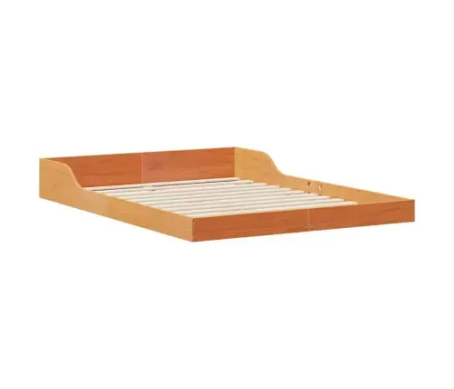 Gultas Rāmis Vaska Brūna 120 X 190 Cm Priedes Masīvkoks Vidaxl