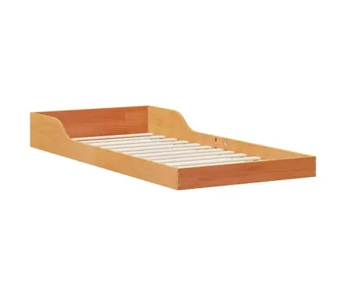 Gultas Rāmis Vaska Brūna 100 X 200 Cm Priedes Masīvkoks Vidaxl