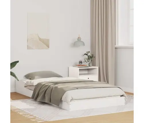 Gultas Rāmis Balta 100 X 210 Cm Priedes Masīvkoks Vidaxl