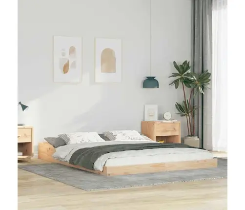 Voodi Raam Pruun 140 X 220 Cm Tahke Mänd