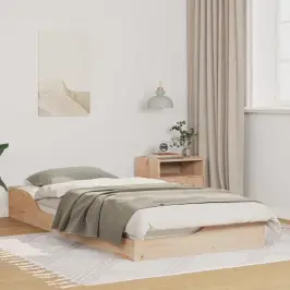 Grīdas Gultas Rāmis Brūna 100 X 200 Cm Priedes Masīvkoks Vidaxl