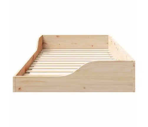 Grīdas Gultas Rāmis Brūna 100 X 200 Cm Masīvkoka Priede Vidaxl